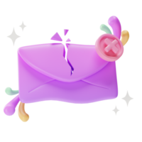 objektelement ui, defekte e-mail, 3d-illustration png