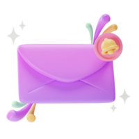 elemento de objeto ui, notificação por e-mail, ilustração 3d png