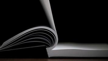 4k-Stop motion of book flip fast and pages move from side to side, Education and business concept.