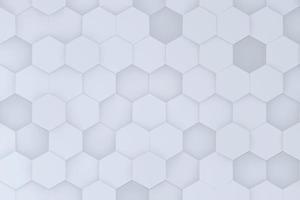 Abstract white geometric pattern background. Chaotic hexagonal surface polygons 3d illustration photo