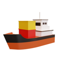 buque de carga ilustración 3d png