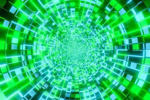 3D illustration. Endless tunnel with glowing multicolored lights. Abstract tunnel photo
