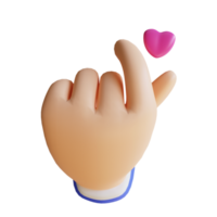 3D Click Love Hand Gesture png