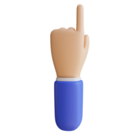 3D vinger omhoog gebaar png