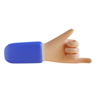 3D Rock Hand Gesture png