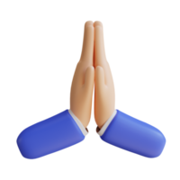 Gesto della mano di namaste 3d png