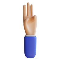3D-Geste mit drei Fingern png