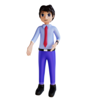 3D Character Office Man Presentation png