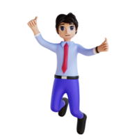 3D Character man jumping png