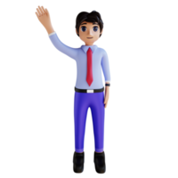 3D Character greeting png