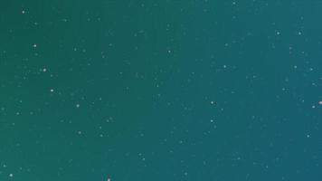 animazione del cielo notturno stellato fatta di particelle di luce bianca scintillante che sfarfallano su uno sfondo blu verde acqua scuro