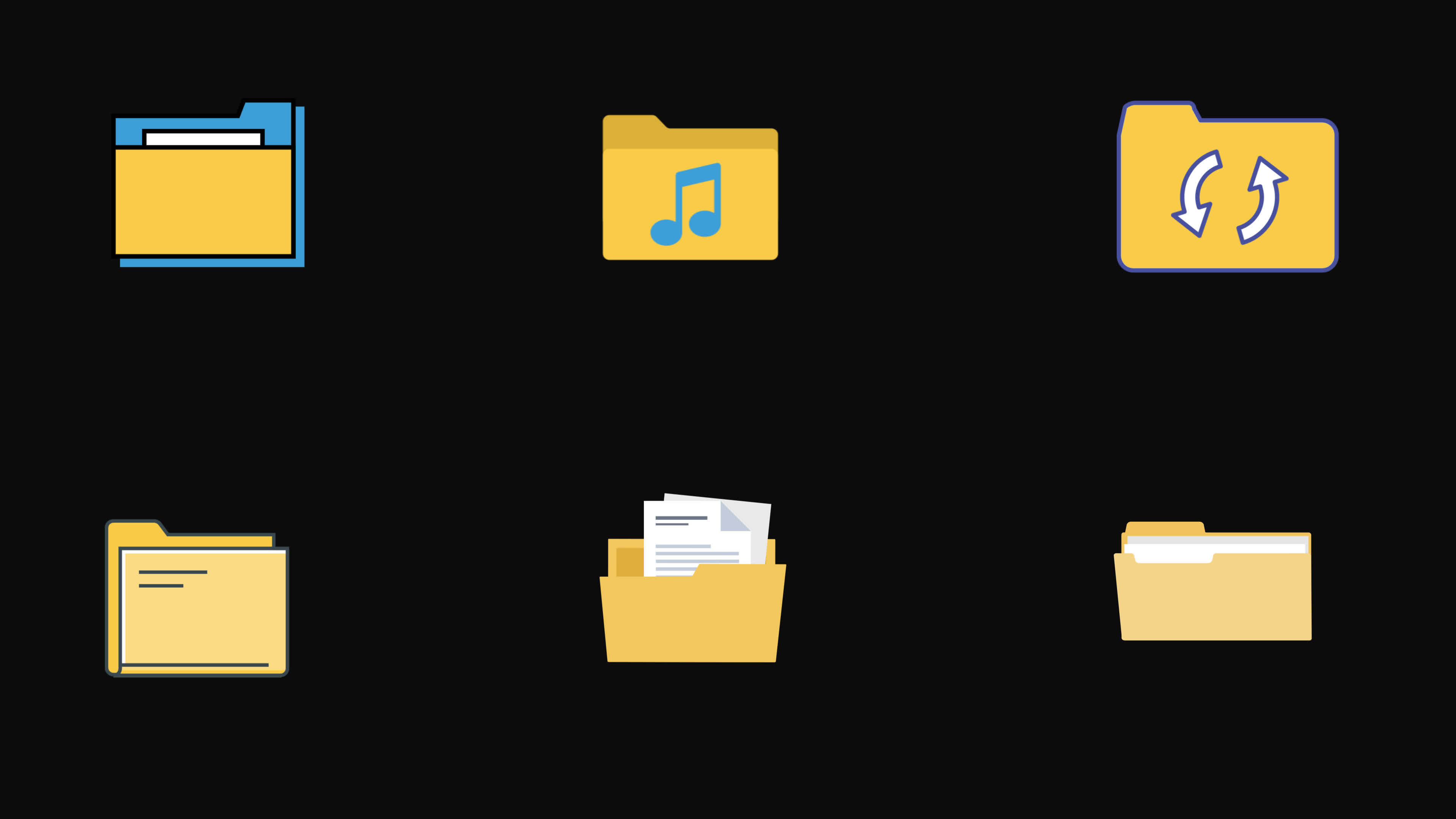 computer Folder Icons Set animation transparent background 8854307 ...