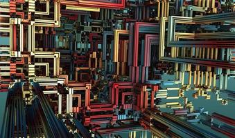 3D Illustration of a Beautiful infinite mathematical mandelbrot set fractal. photo
