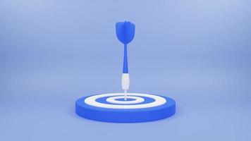 3d render illustration of arrow hit the center of target. Business target achievement concept photo