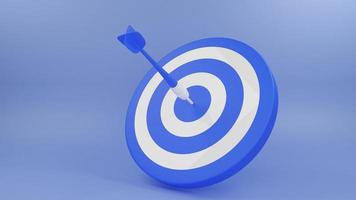 3d render illustration of arrow hit the center of target. Business target achievement concept photo