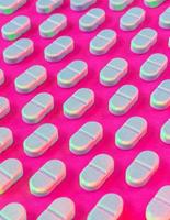 searching for the virus cure medical pills in pattern on vibrant background photo