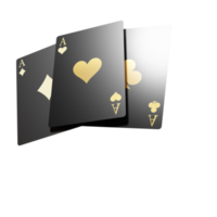 elementi di design 3d della carta dell'oro nero del casinò png