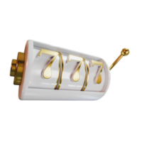 elementos de design 3d de cassino de ouro branco 777 png