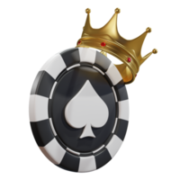 Casino Chip with Crown 3D Design Elements png