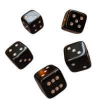 elementos de diseño 3d de dados negros de casino png