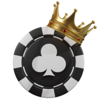 jeton de club de casino avec des éléments de conception 3d de la couronne png