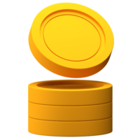 3D-Münzenstapel für Finanz- oder Geschäftsillustrationen png