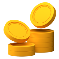 pila de monedas 3d para finanzas o ilustración de negocios png