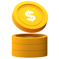 Dollar Coin Stack 3d Illustration png