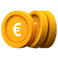 Euro Coin Stack 3d Icon for Finance or Business Illustration png