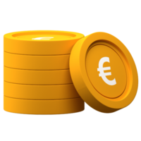 Euro-Münzenstapel 3D-Symbol für Finanz- oder Geschäftsillustration png