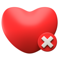 supprimer l'illustration 3d du coeur png