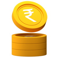 roepie munt stapel 3d pictogram voor financiën of zakelijke illustratie png