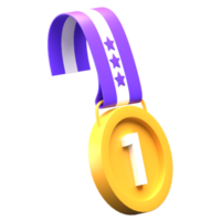 illustration de l'icône de la médaille du premier gagnant 3d png