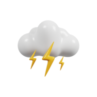 blikseminslag - onweer weerpictogram. meteorologisch teken. 3D render. png