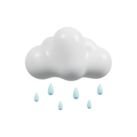 Rainy day icon. Weather forecast. Meteorological sign. 3D render. png