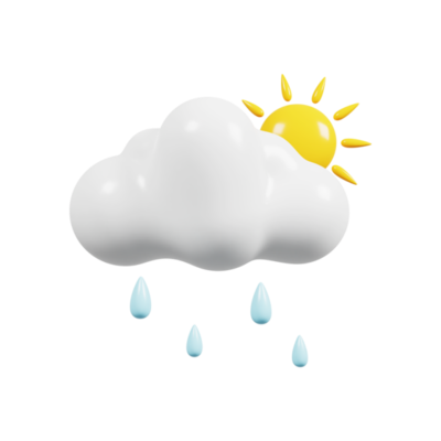 Sunny and rainy day. Weather forecast icon. Meteorological sign