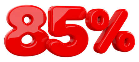 vendita 85 percento rosso 3d png