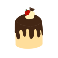 Chocolate cake with strawberry. png