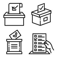 Ballot icons set, outline style vector