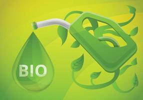 Bio fuel station concept banner, cartoon style vector