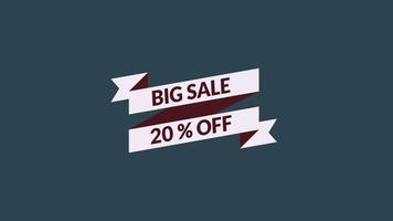 big sale 20 off motion graphic video with alpha channel transparent background. sale promotion, advertising, marketing, website. Royalty-free Stock 4K Footage.