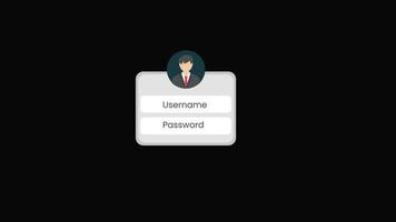 user login Icons animation with transparent background