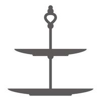 Cake stand in flat icon style. Empty tray for fruit and desserts. Vector silhouette