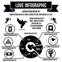 Love infographic, simple style vector