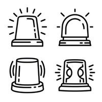 Flasher icon set, outline style vector