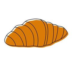 French croissant in the doodle style. vector