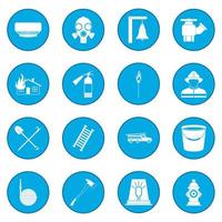 Firefighter icon blue vector