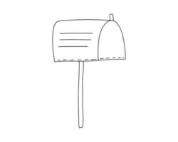 Mailbox in a simple style. Contour illustration vector