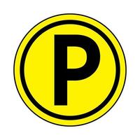 Yellow Parking Sign. Vector illustration isolated on a white background in a modern style.