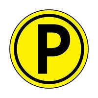 Yellow Parking Sign. Vector illustration isolated on a white background in a modern style.